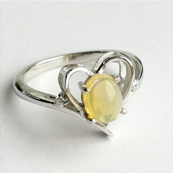 Ethiopian Jelly Opal and diamond accent ring size 8 🆕 - Picture 2 of 10
